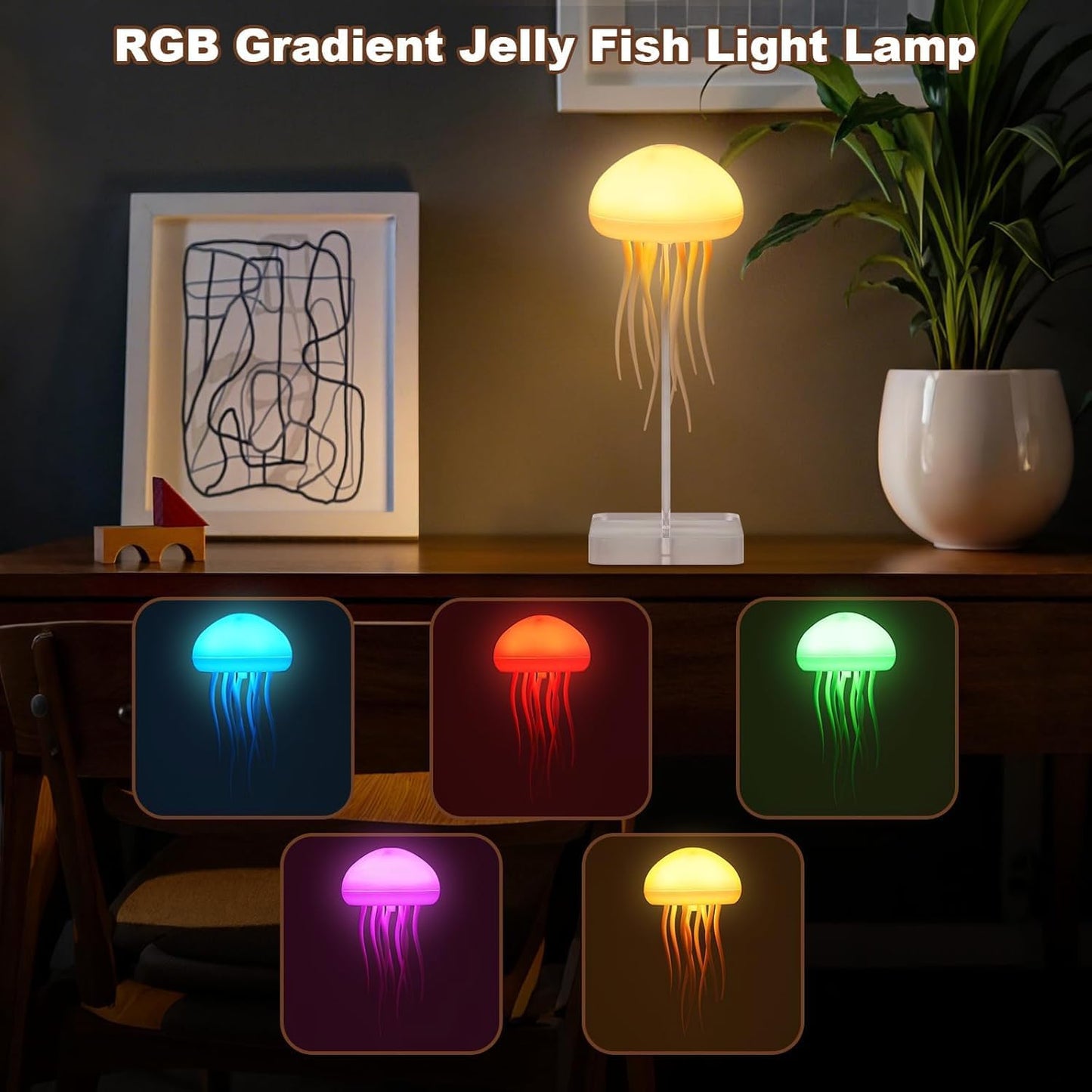 Jellyfish LED Night Light – 7-Color Changing Lamp