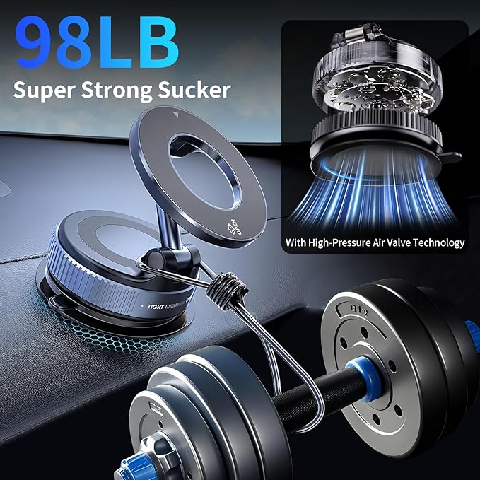 360° Vacuum Suction Cup Magnetic Car Phone Holder